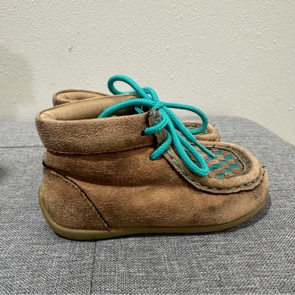 Twister Cassidy Kids Brown and Turquoise Moccasin Boots